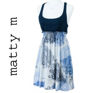 EUC Matty M Paisley Racerback Silk Dress Size L